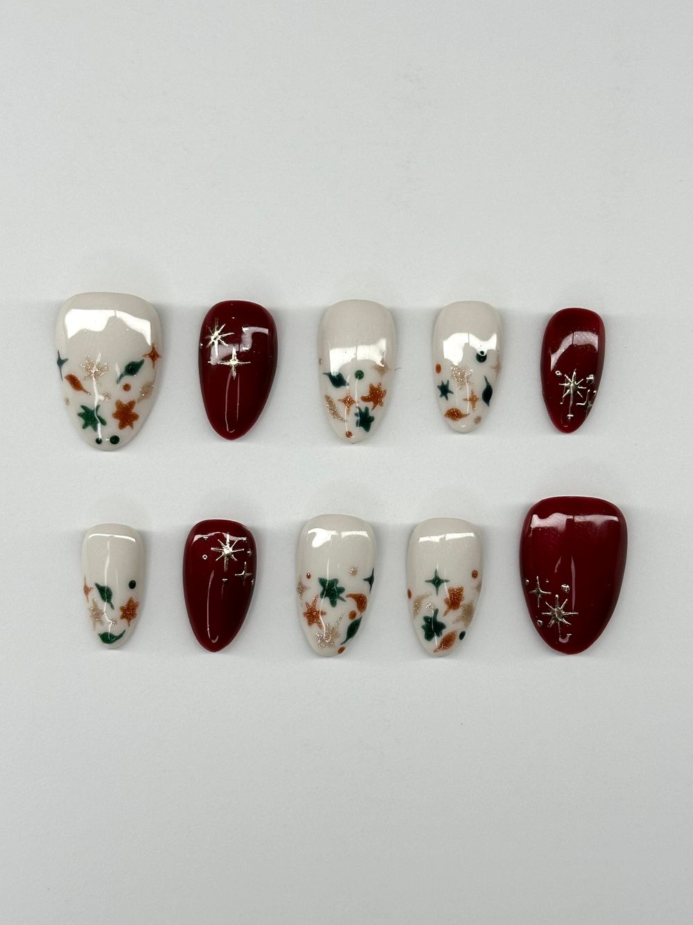 dainty leaves press on nails
